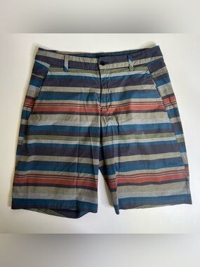 Lululemon Kahuna Shorts 2.0 Men’s Multicolor Stripe Chino Flat Front 10" - 34